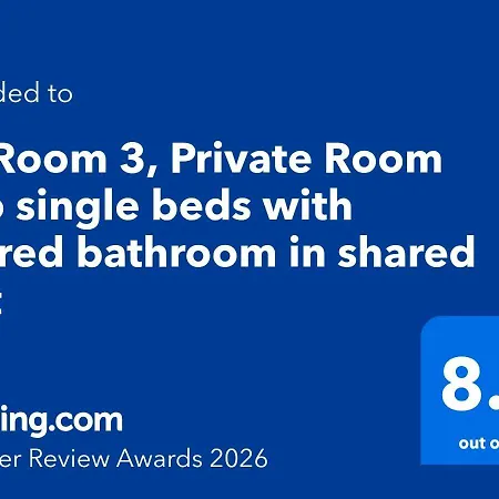 F9 3, Private Two Single Beds With Shared Bathroom In Shared Flat